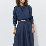 SPÓDNICA GARNITUROWA 7/8 navy blue jeans