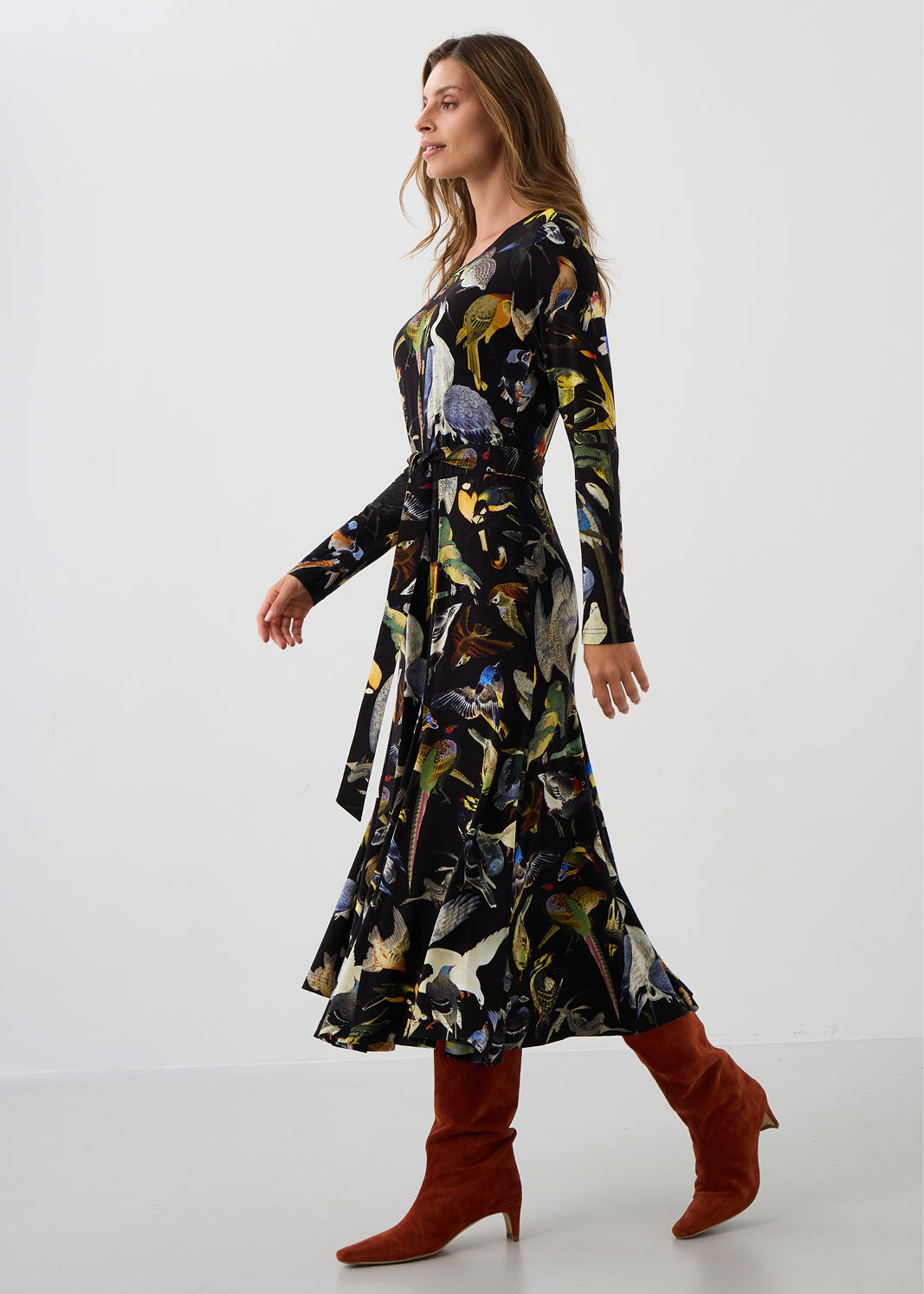 Sukienka KLIN LADY print ptaki Warszawy
