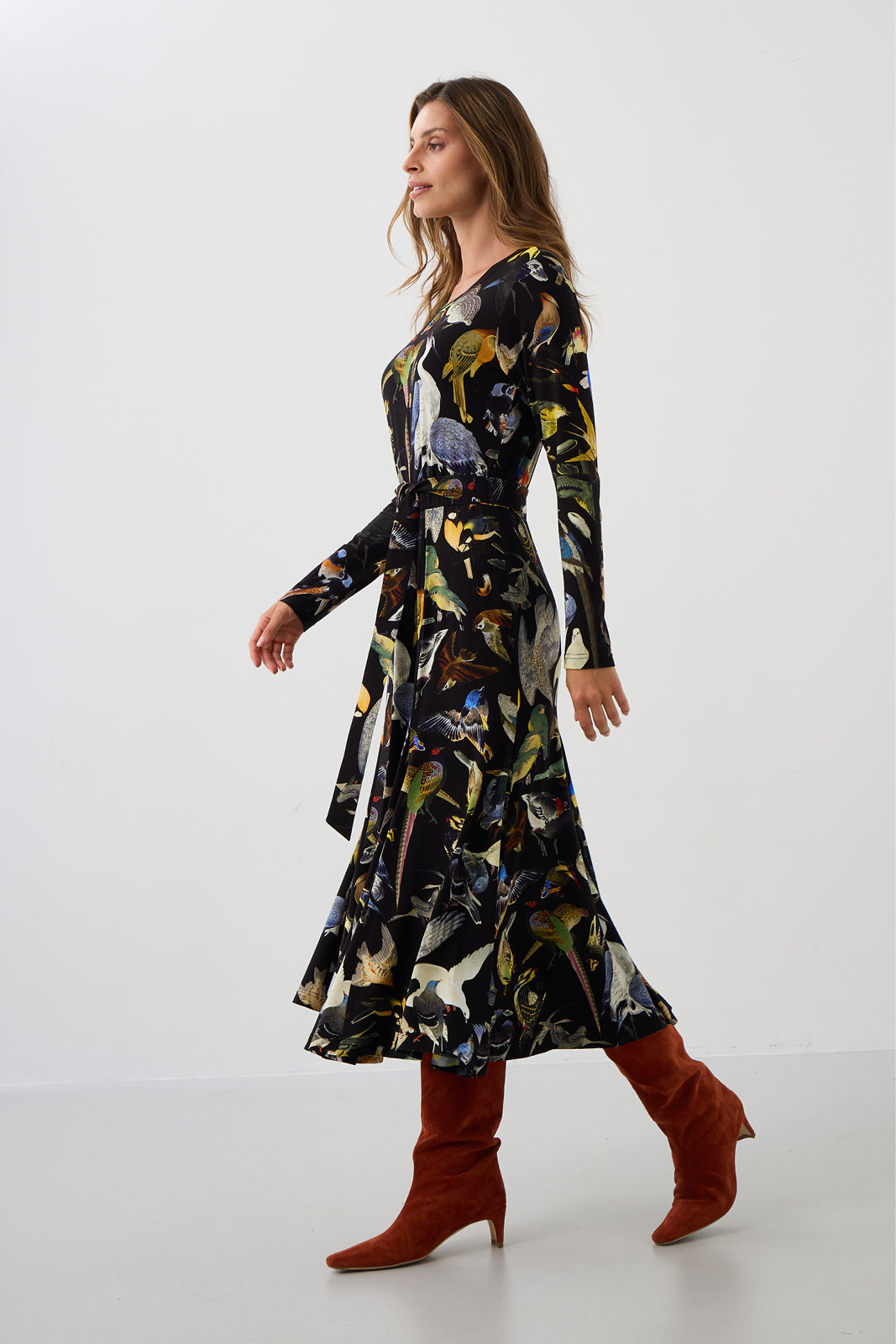 Sukienka KLIN LADY print ptaki Warszawy