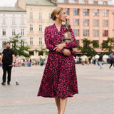 Sukienka MON AMOUR print leo pink & black