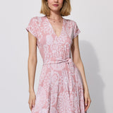 Dress TOSKANIA folk cut-out print pink