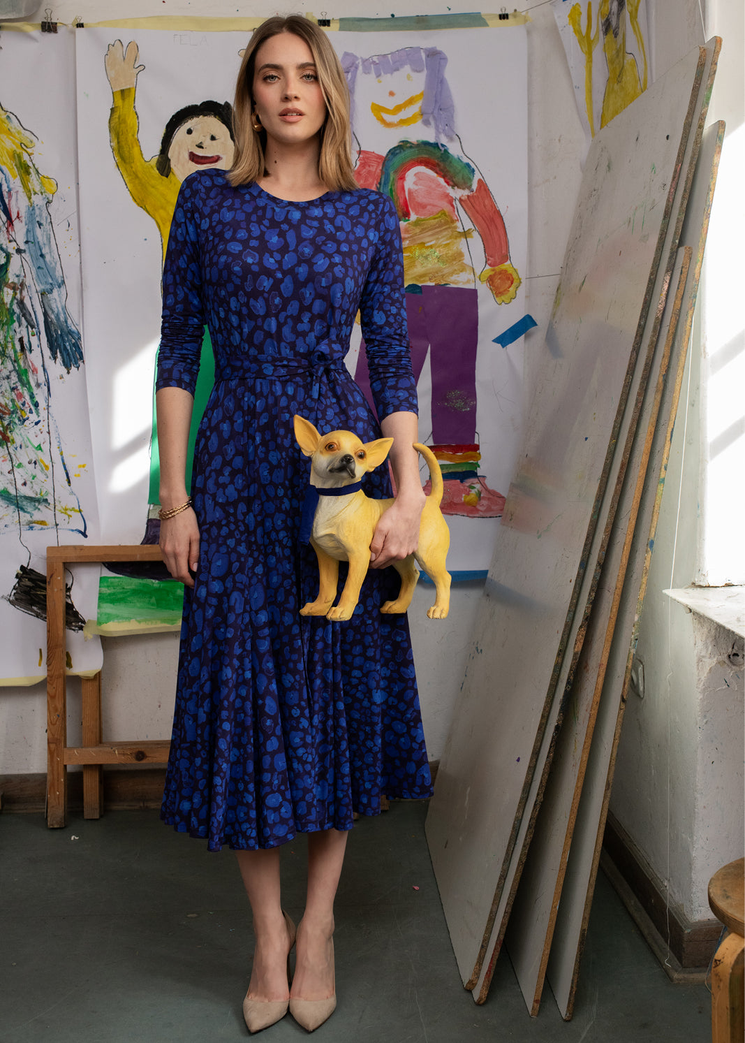 KLIN LADY print leo art blue