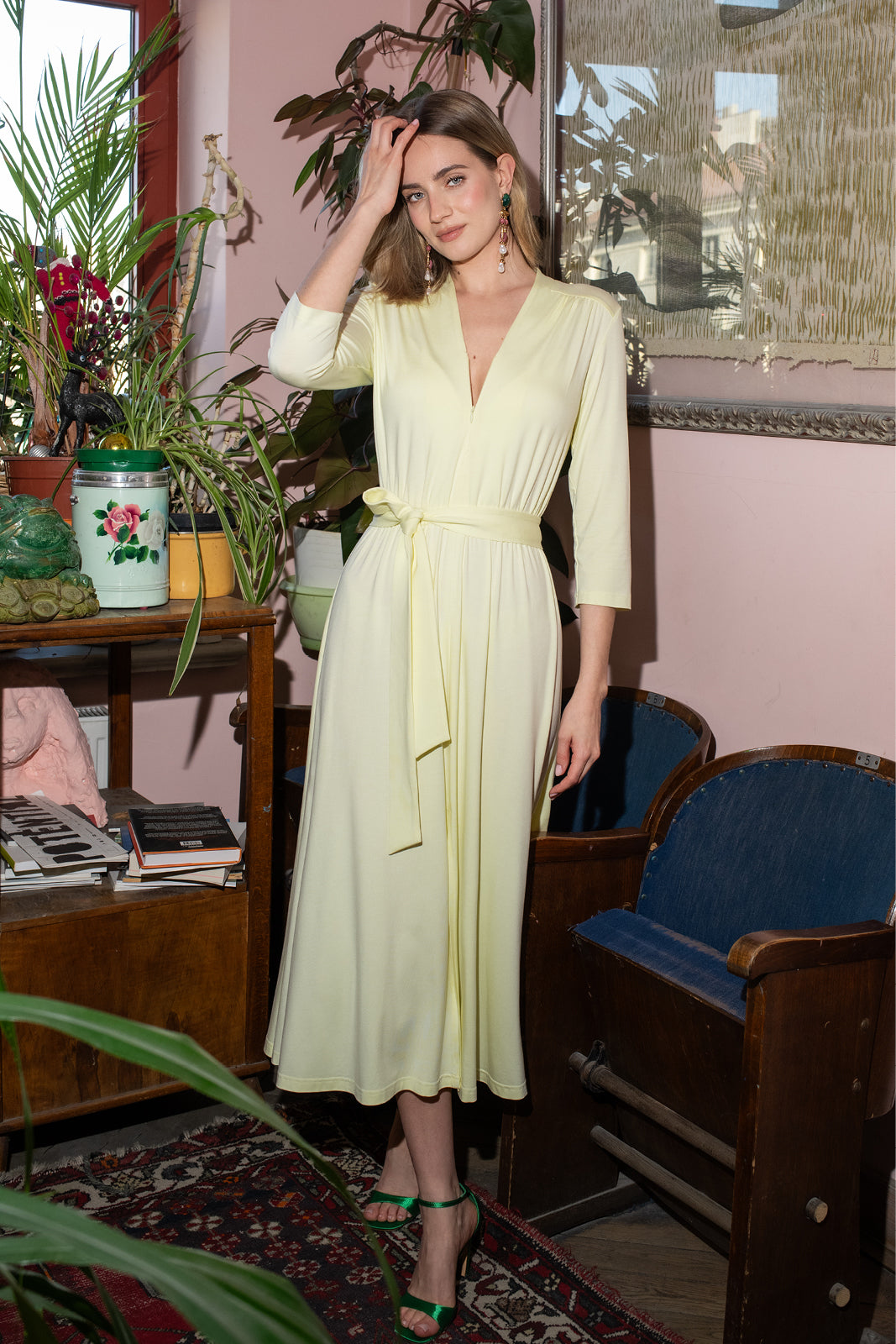 LIBERTY DRESS krem cytrynowy
