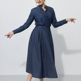 SPÓDNICA GARNITUROWA 7/8 navy blue jeans