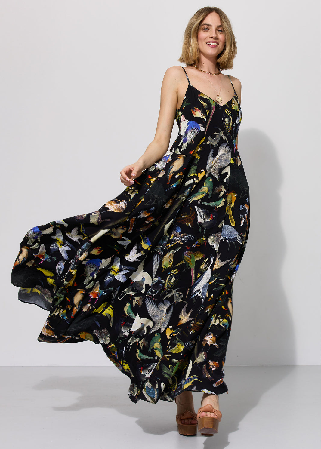 Dress ALL NIGHT LONG Warsaw Birds print