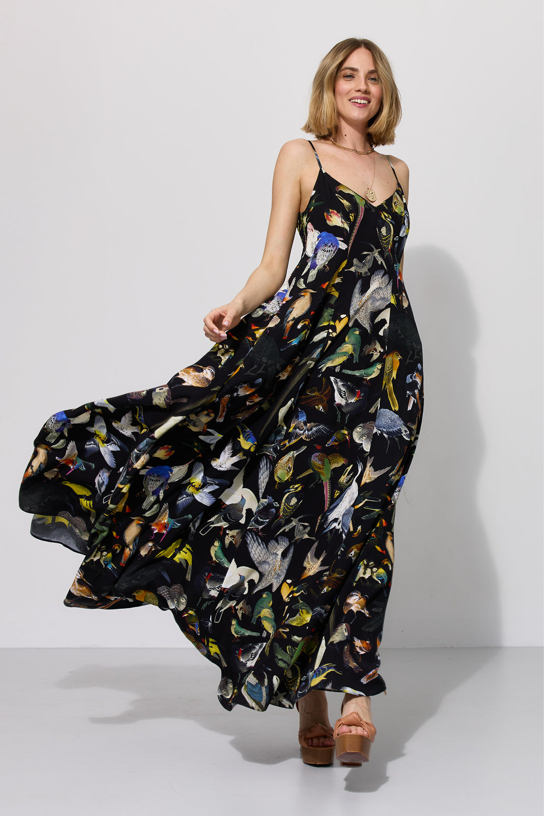 Dress ALL NIGHT LONG Warsaw Birds print