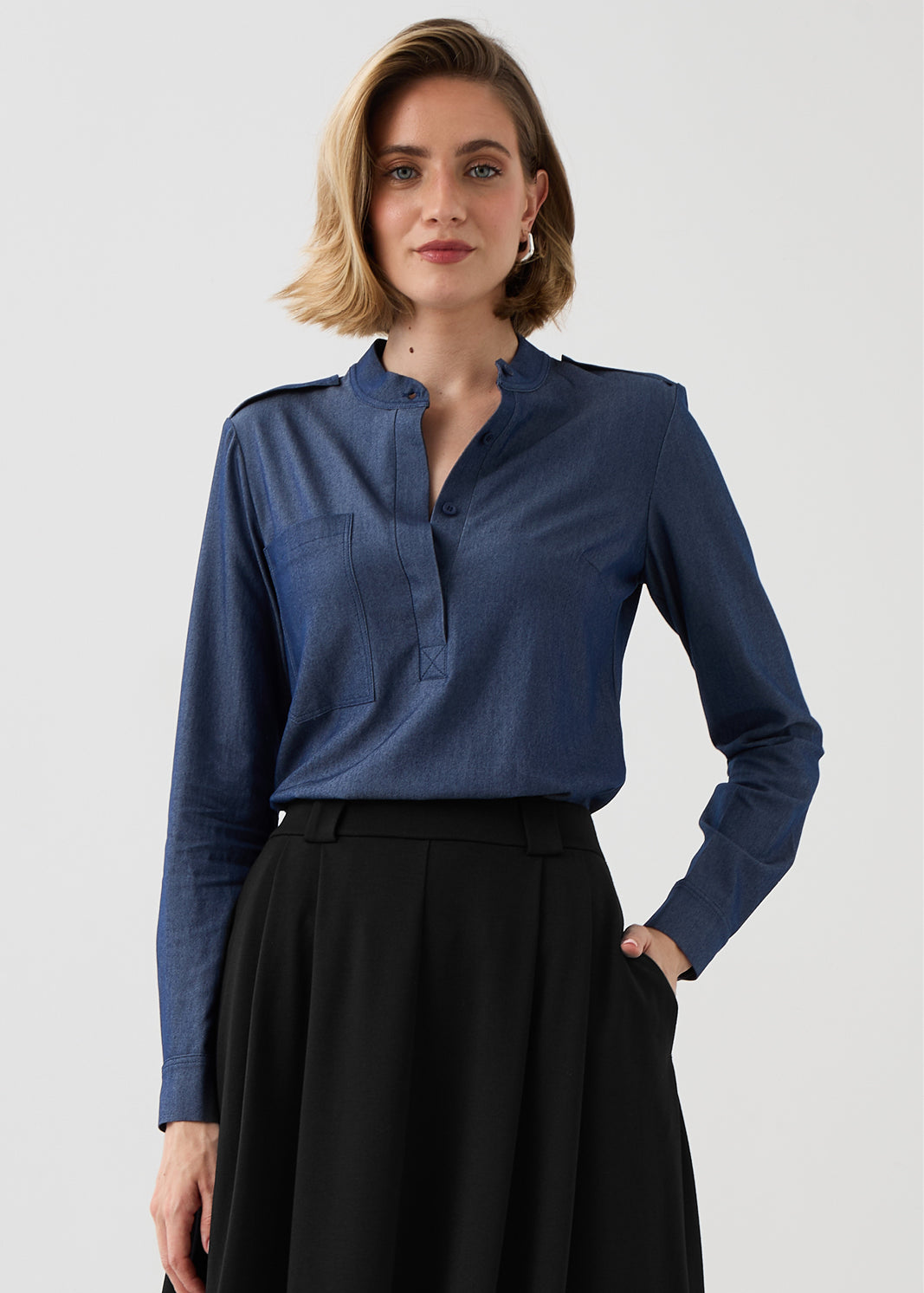 NEW CHIC SHIRT navy blue jeans