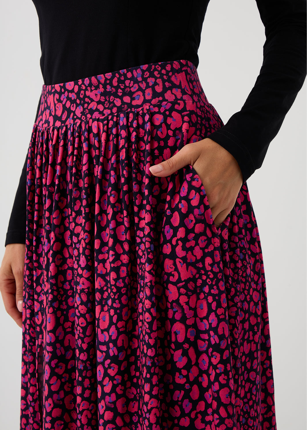 Spódnica HIGH RISK print mini leo pink & art blue