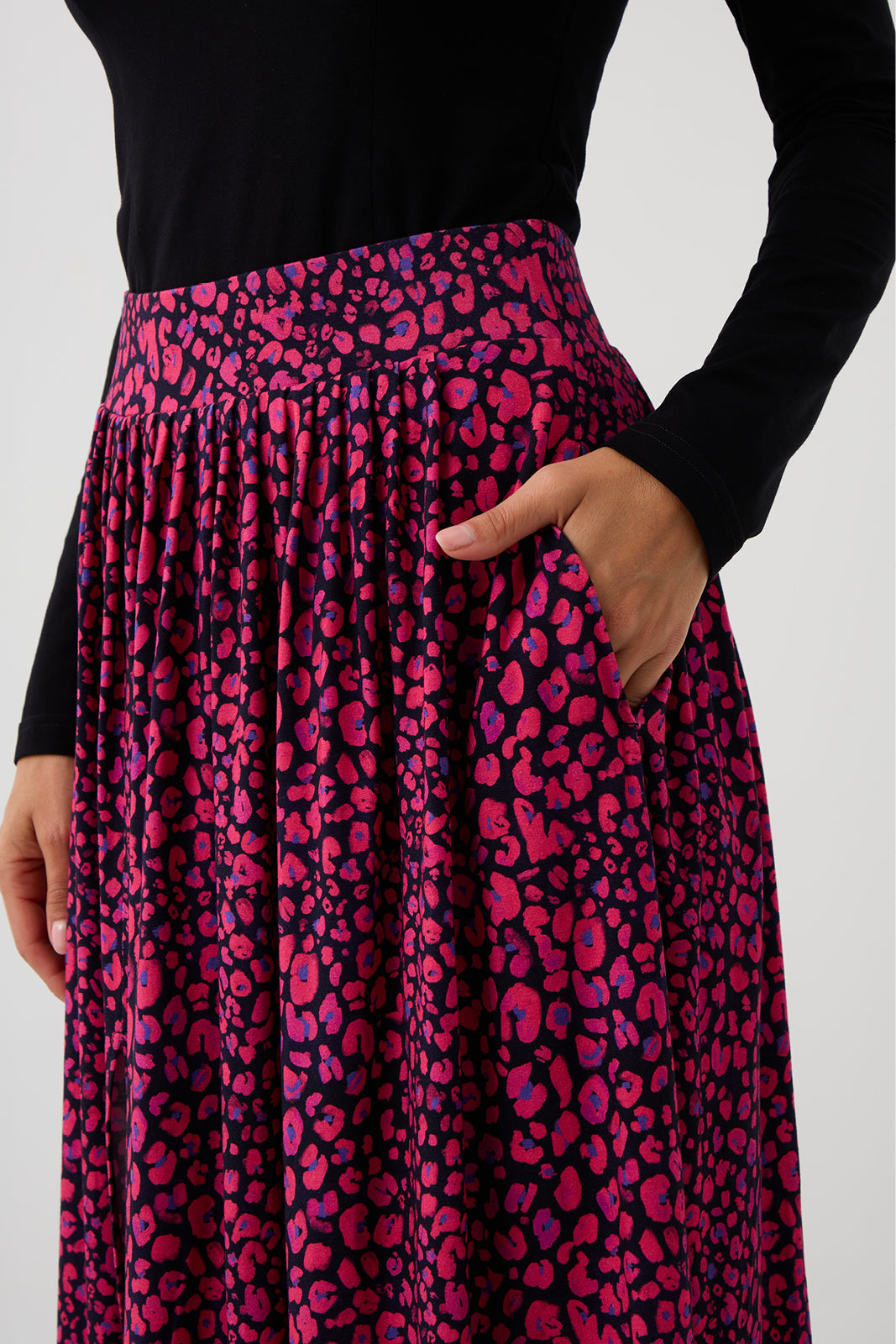 Spódnica HIGH RISK print mini leo pink & art blue