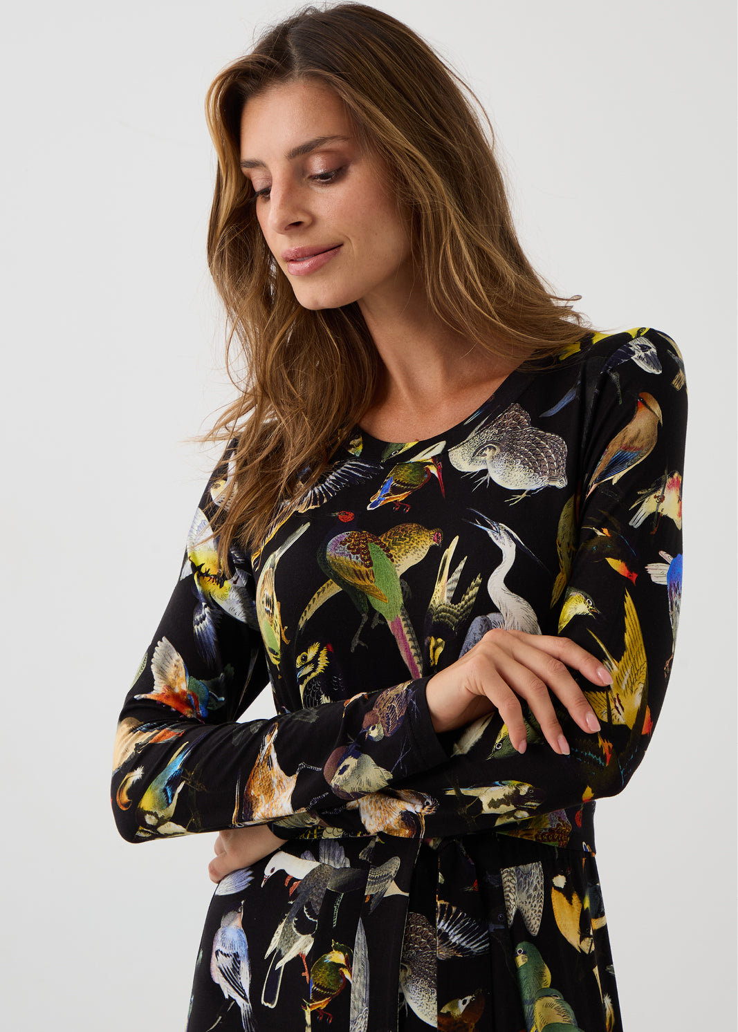 Sukienka KLIN LADY print ptaki Warszawy