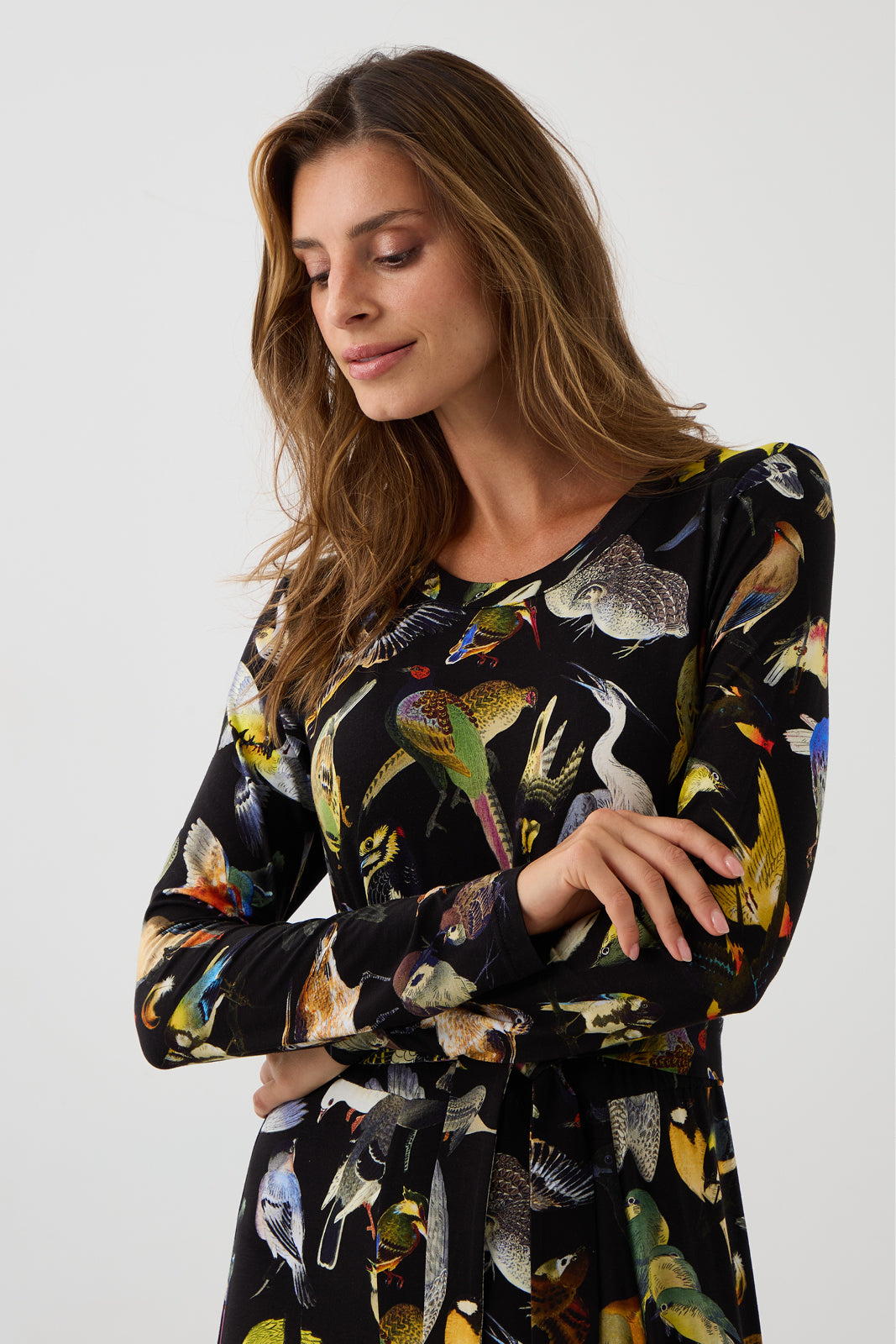 Sukienka KLIN LADY print ptaki Warszawy