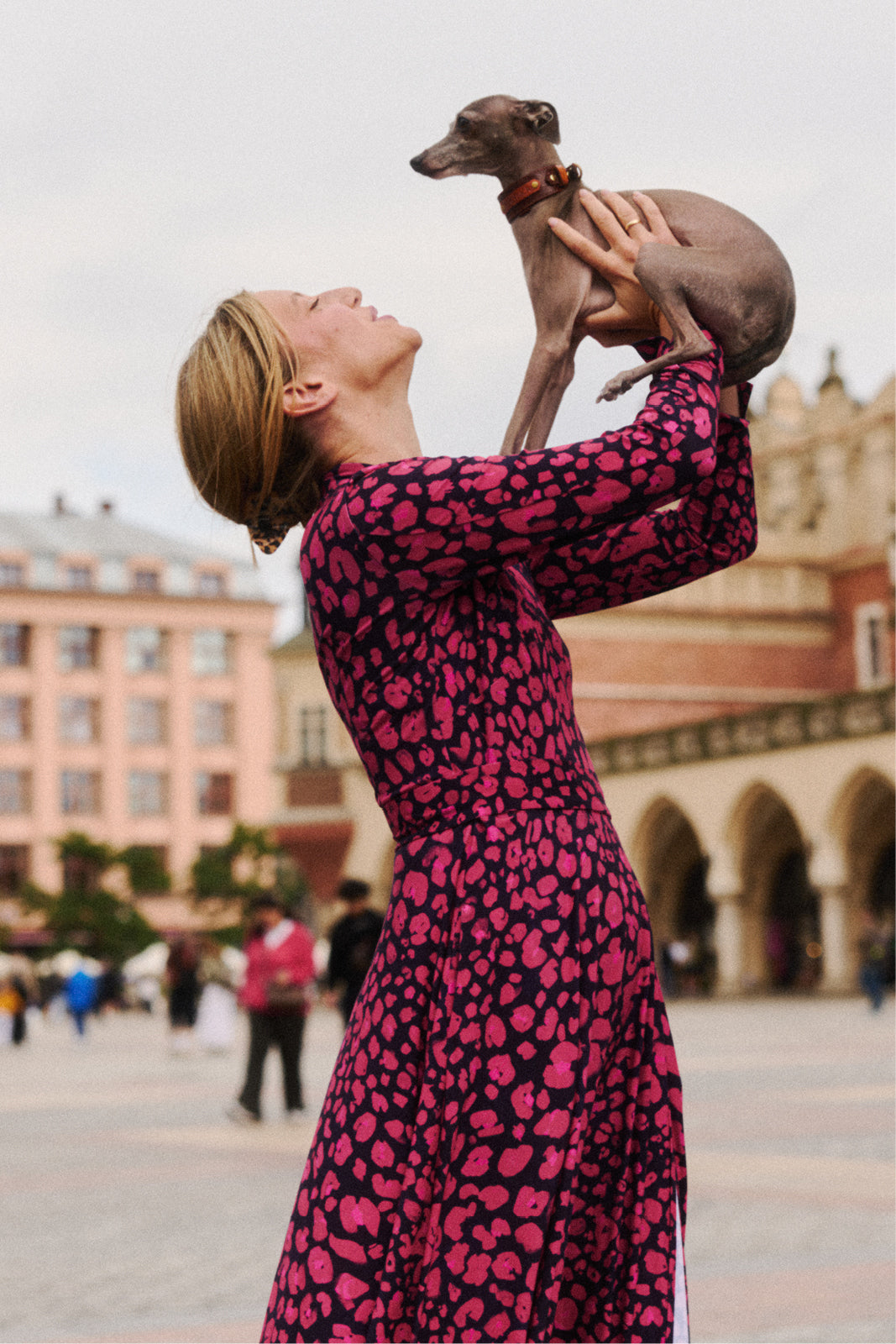 Sukienka MON AMOUR print leo pink & black