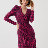 Sukienka MUSE print mini leo pink & art blue