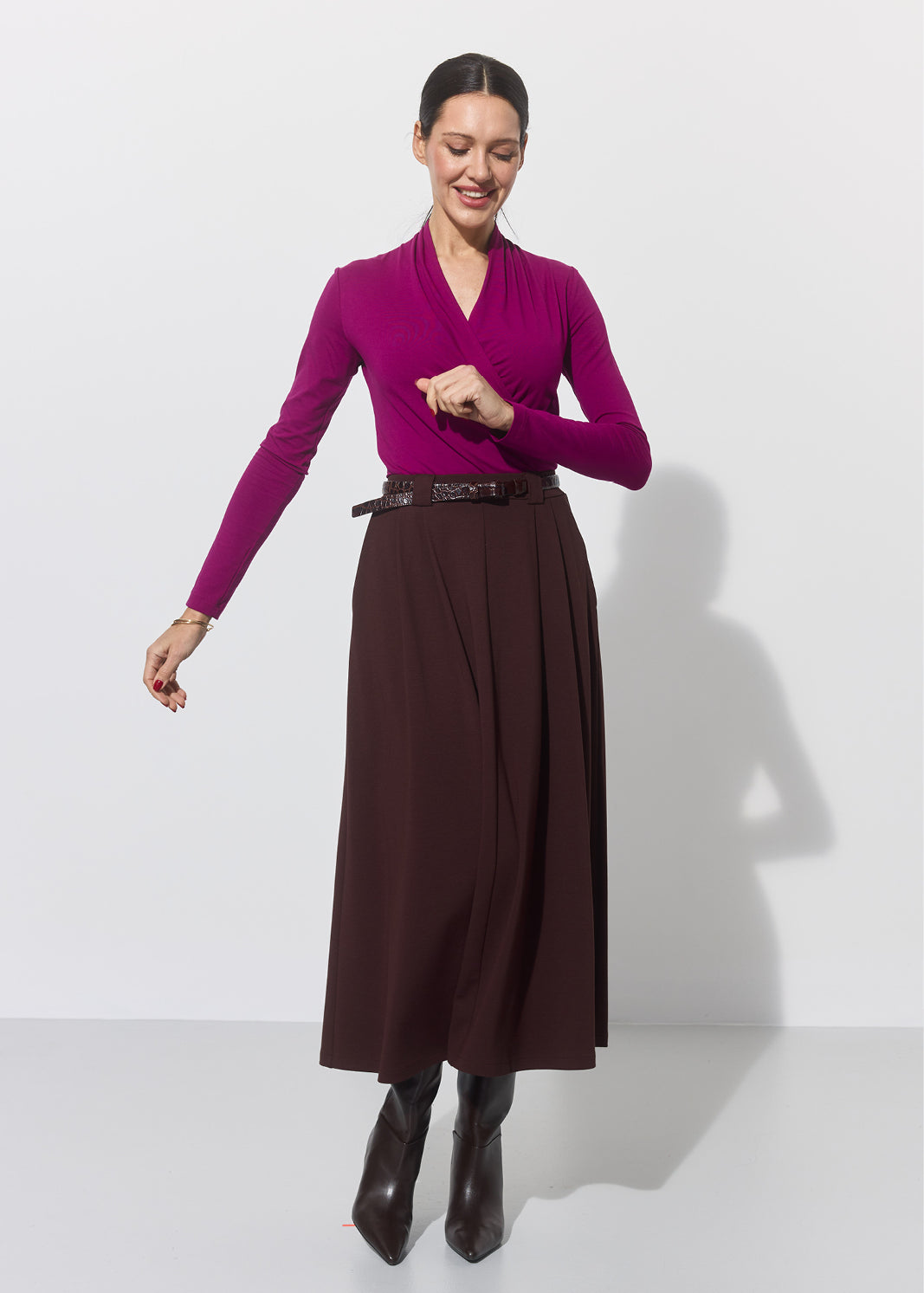 SPÓDNICA GARNITUROWA 7/8 espresso