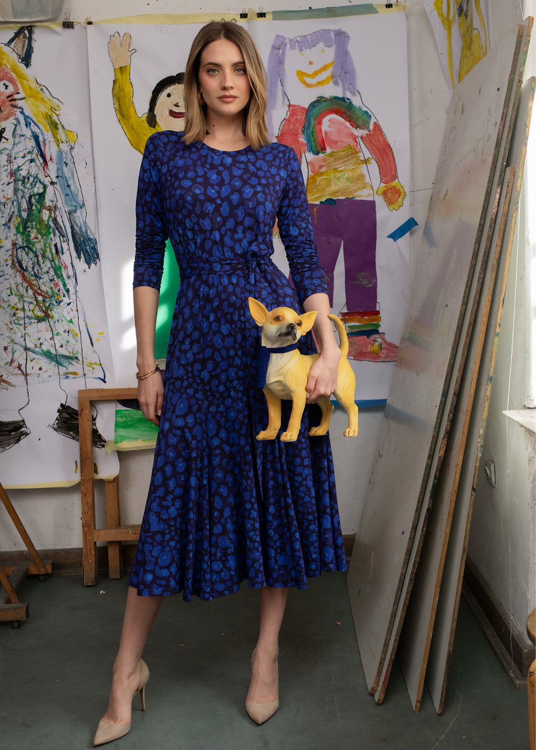 KLIN LADY print leo art blue