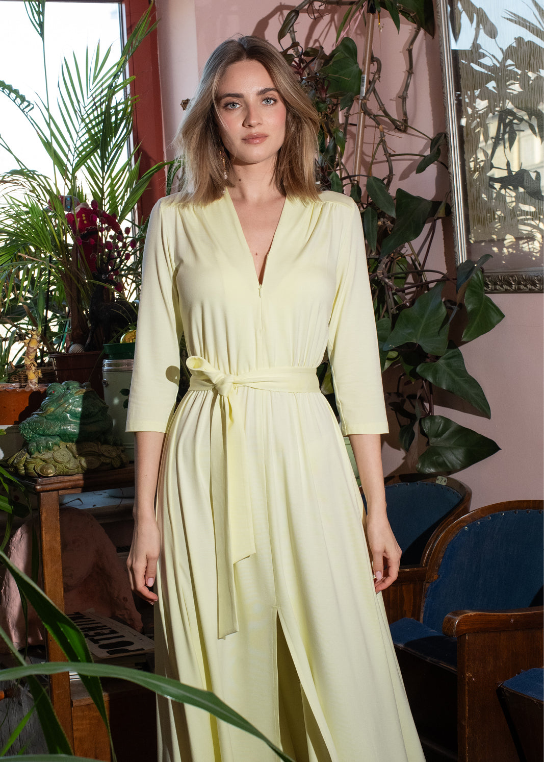 LIBERTY DRESS krem cytrynowy