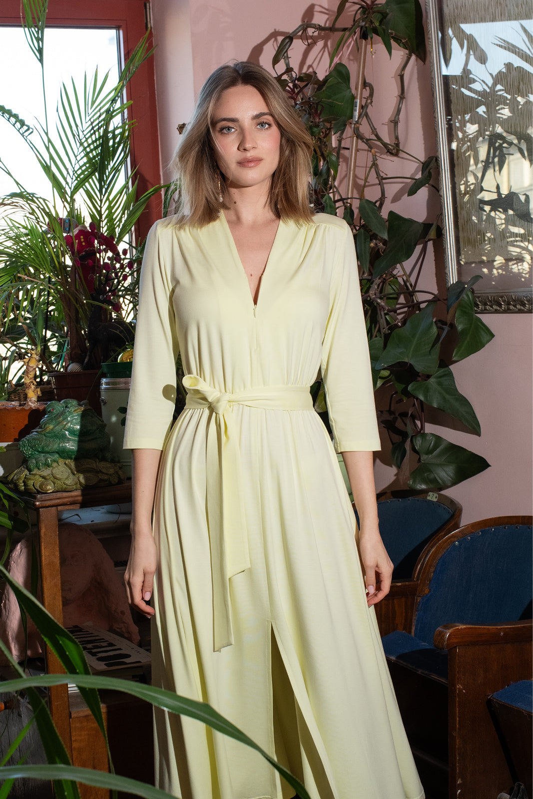 LIBERTY DRESS krem cytrynowy
