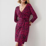 Sukienka BOGINI PRZED KOLANO print mini leo pink & art blue