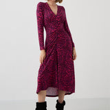 Sukienka MUSE print mini leo pink & art blue