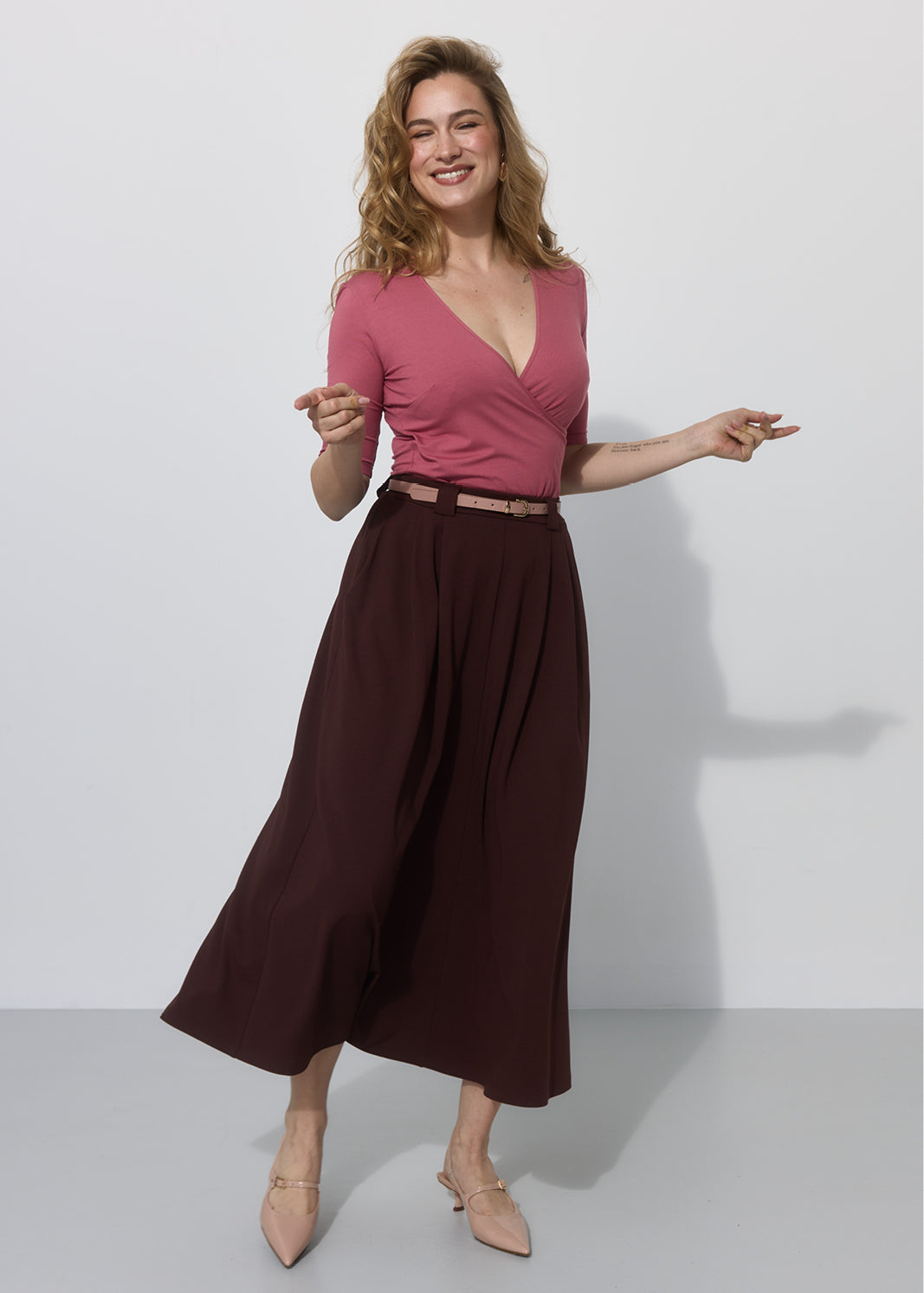 SPÓDNICA GARNITUROWA 7/8 espresso