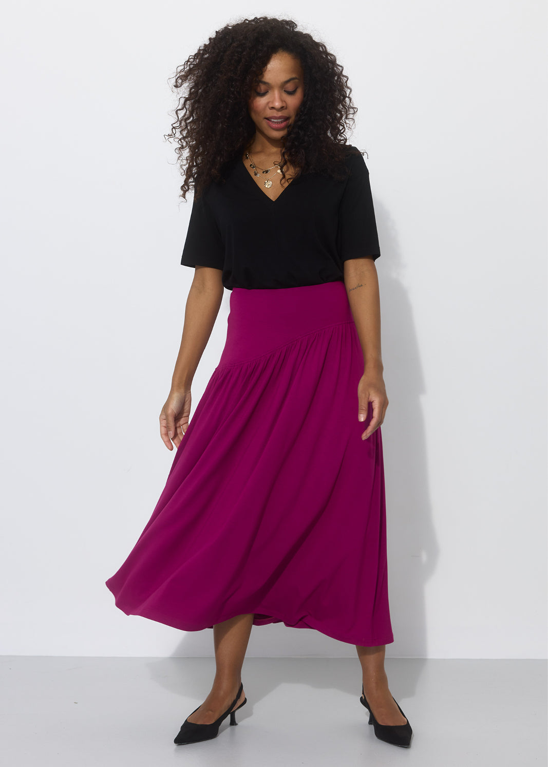SUMMER OF LOVE MIDI purpurowa