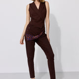 MADOXY espresso & print leo burgundy