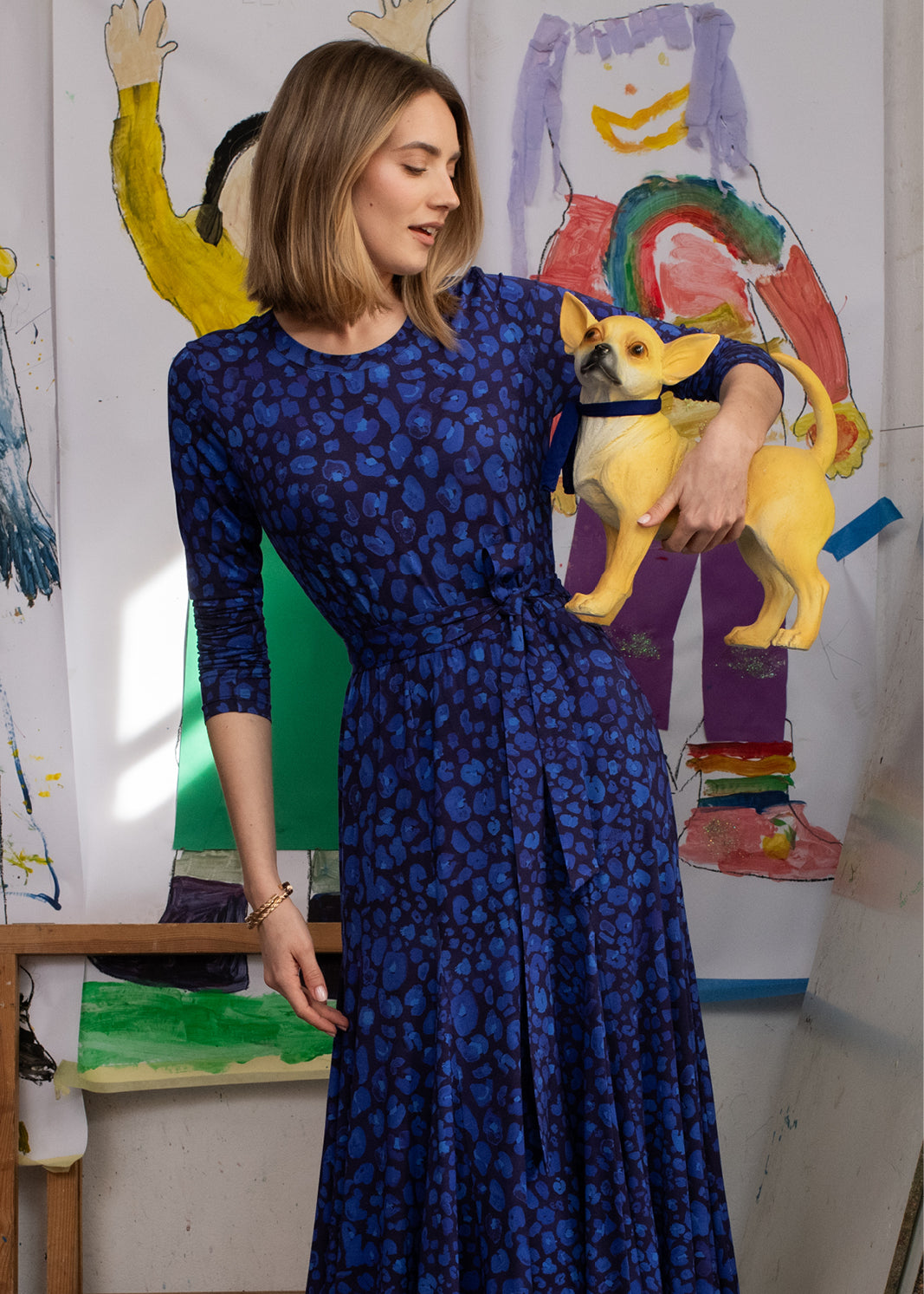 KLIN LADY print leo art blue