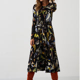 Sukienka KLIN LADY print ptaki Warszawy