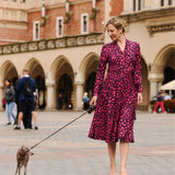 Sukienka MON AMOUR print leo pink & black