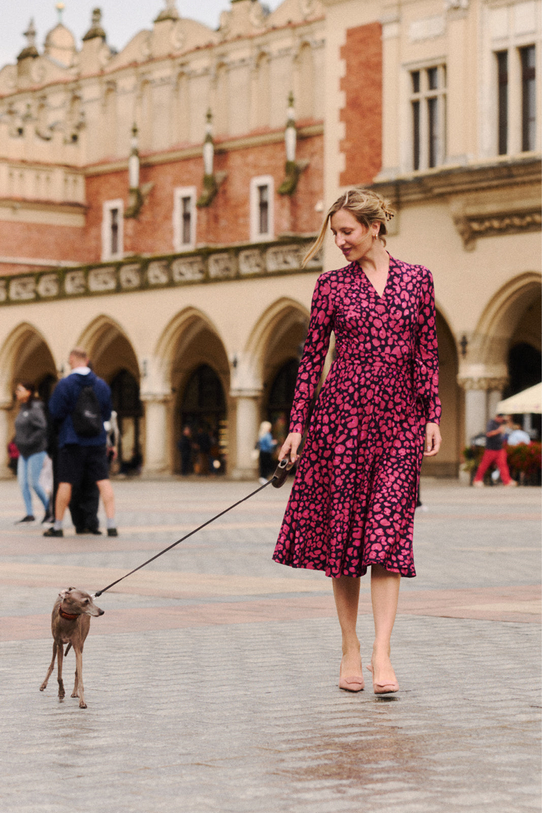 Sukienka MON AMOUR print leo pink & black