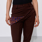 MADOXY espresso & print leo burgundy