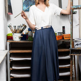 SPÓDNICA GARNITUROWA 7/8 navy blue jeans