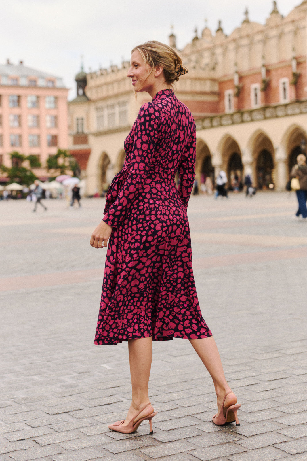 Sukienka MON AMOUR print leo pink & black