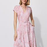 Dress TOSKANIA folk cut-out print pink