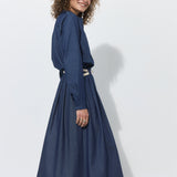 SPÓDNICA GARNITUROWA 7/8 navy blue jeans