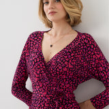 Sukienka BOGINI PRZED KOLANO print mini leo pink & art blue