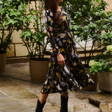 Sukienka KLIN LADY print ptaki Warszawy
