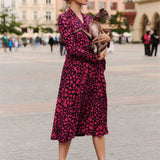 Sukienka MON AMOUR print leo pink & black