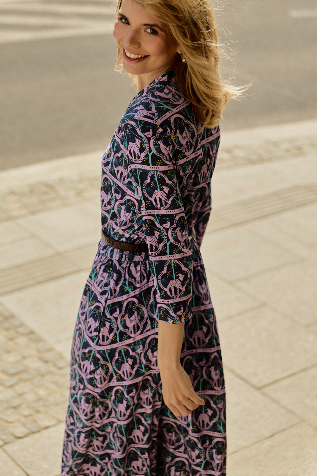 LIBERTY DRESS print rysie z IWP patynowy