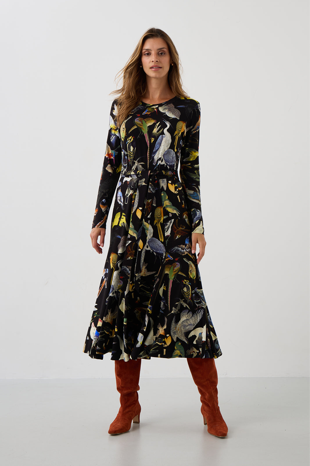 Sukienka KLIN LADY print ptaki Warszawy