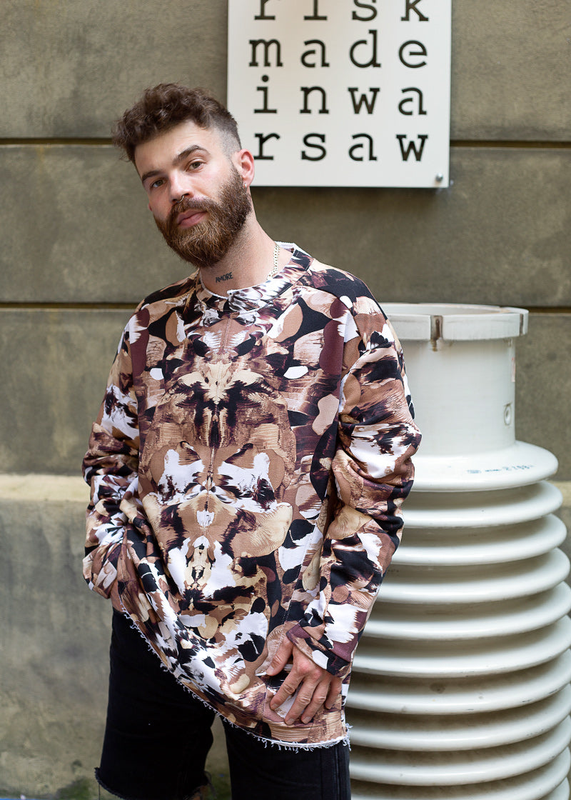 BLUZA CREWNECK print Rorschach pustynia