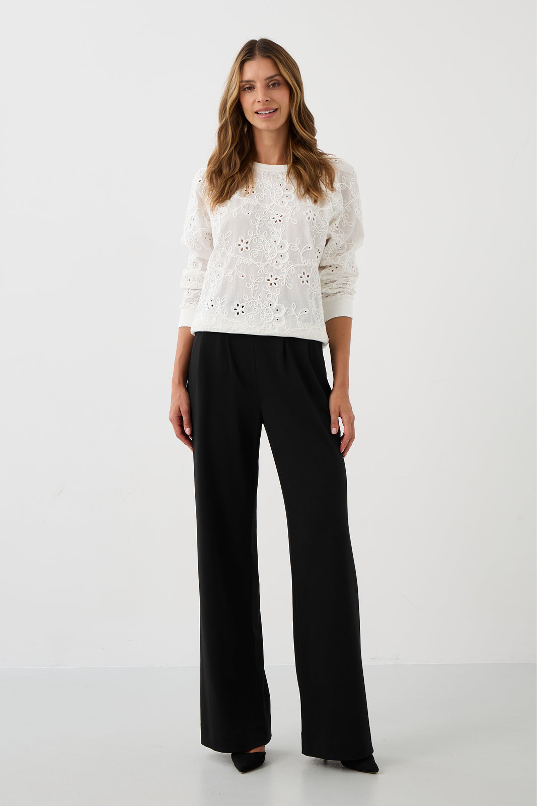 Bluza LUCY IN THE SKY haft richelieu white
