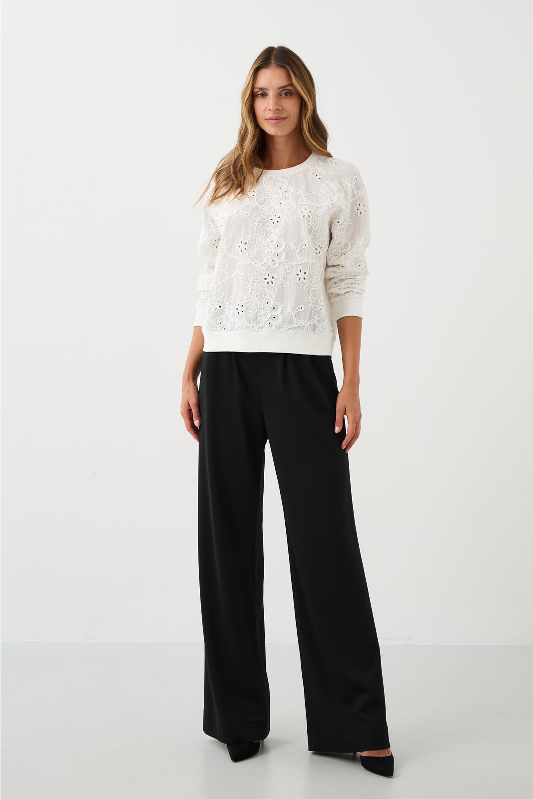 Bluza LUCY IN THE SKY haft richelieu white