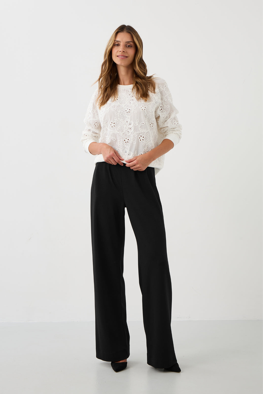 Bluza LUCY IN THE SKY haft richelieu white