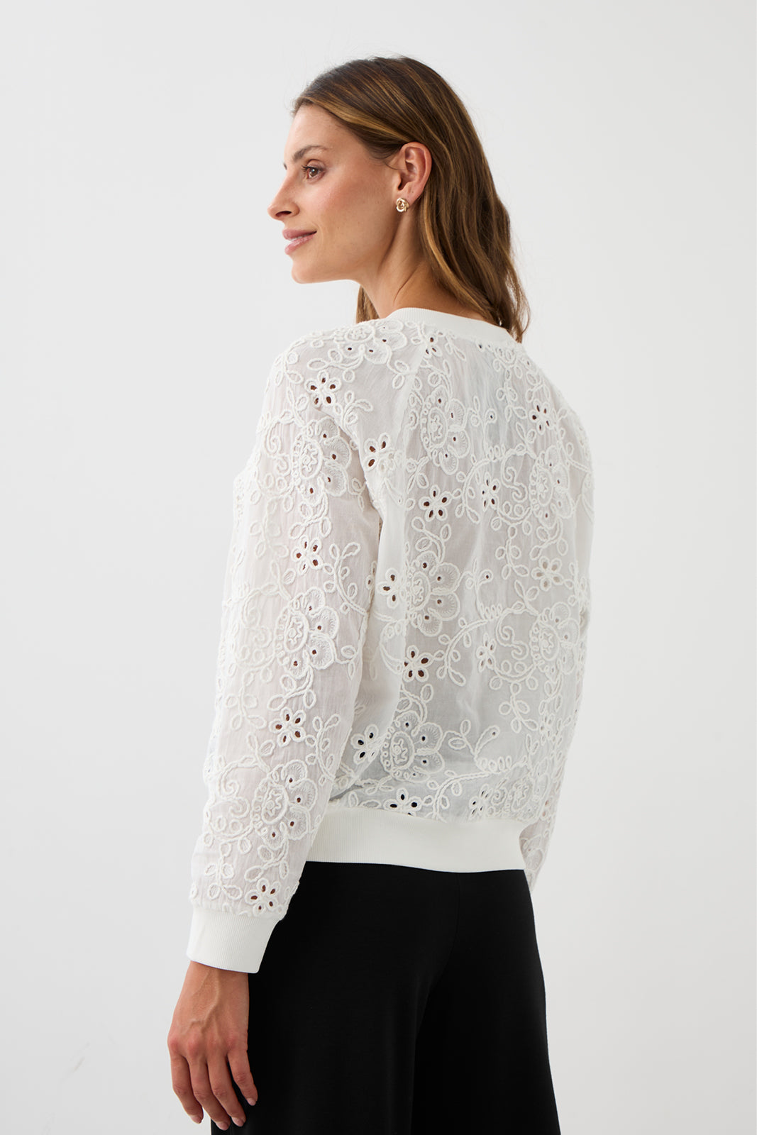 Bluza LUCY IN THE SKY haft richelieu white