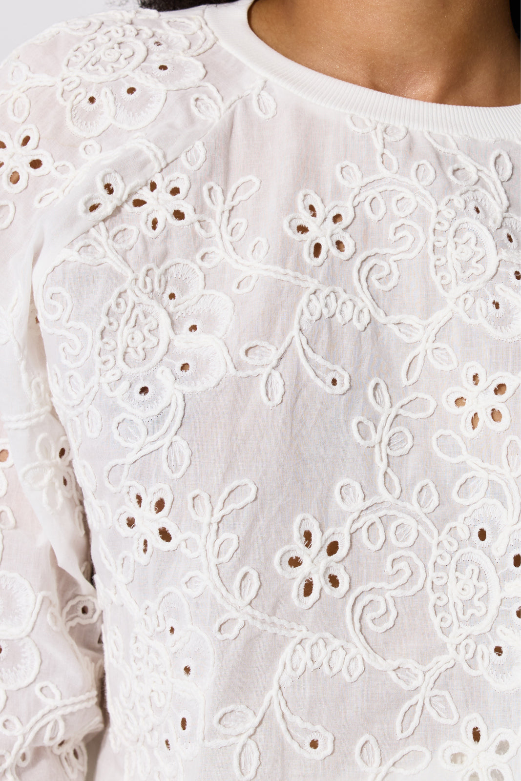 Bluza LUCY IN THE SKY haft richelieu white