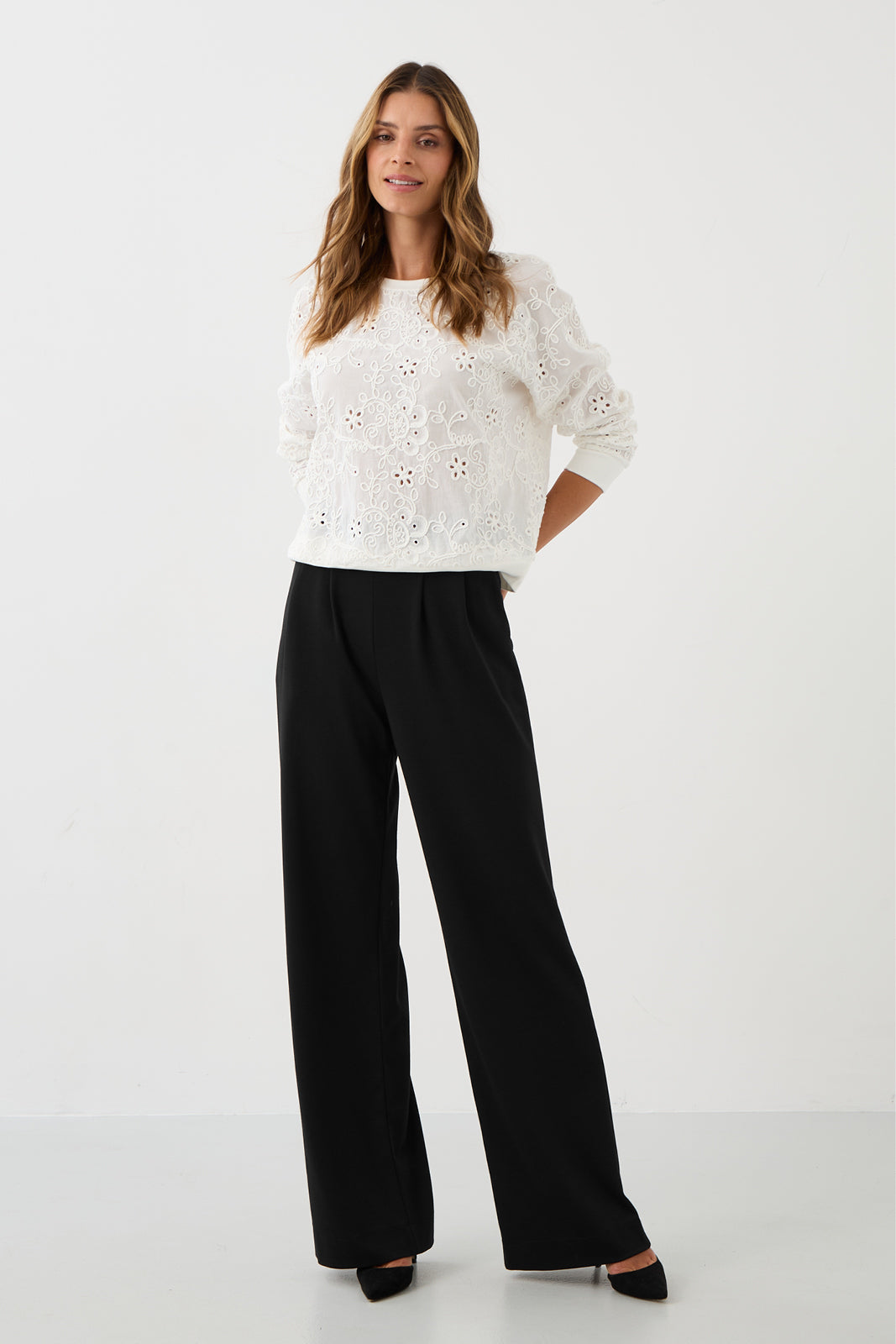 Bluza LUCY IN THE SKY haft richelieu white