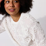 Bluza LUCY IN THE SKY haft richelieu white