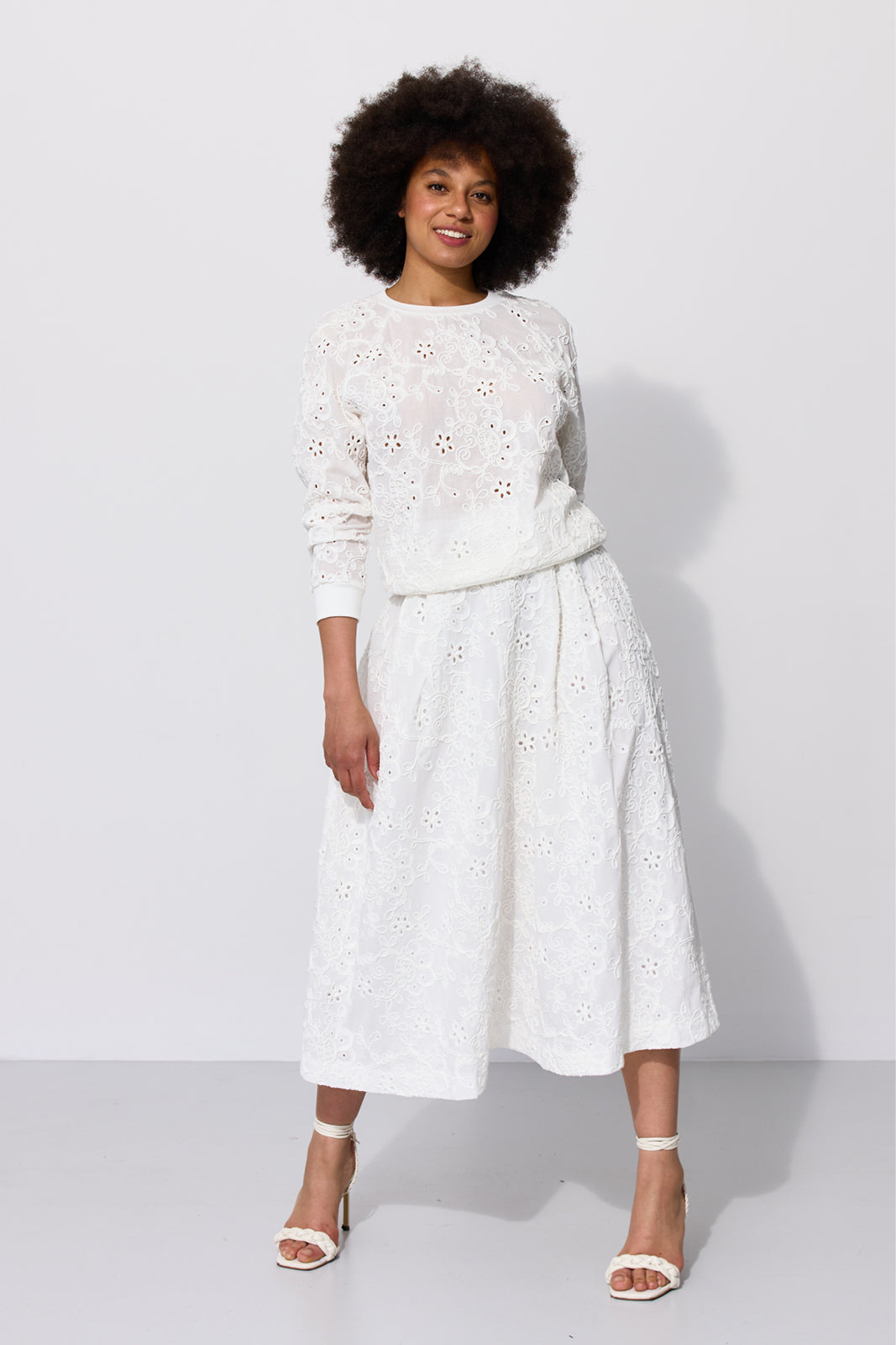 Bluza LUCY IN THE SKY haft richelieu white
