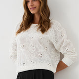 Bluza LUCY IN THE SKY haft richelieu white